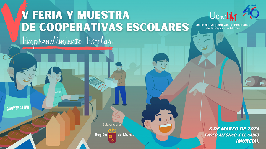 Ucoerm retoma su Feria y Muestra de Cooperativas Escolares con la celebración de la quinta edición en el paseo Alfonso X de Murcia