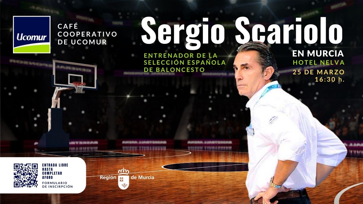 Sergio Scariolo impartirá una charla inspiradora en Murcia el 25 de marzo 16:30 hotel Nelva