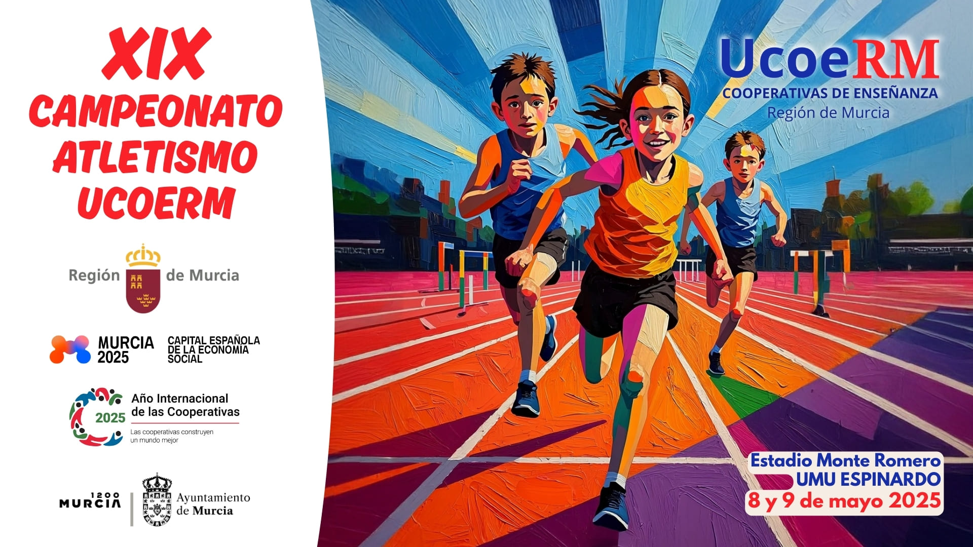 Ucoerm celebra su XIX Campeonato de Atletismo los días 8 y 9 de mayo en el Estadio Monte Romero de Espinardo